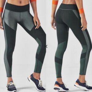 Fabletics Clarice Legging Tall Color Blocked Panel - Grey/Green